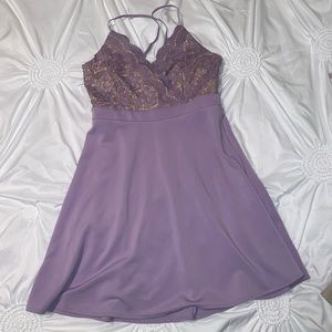 Francesca’s Lilac Nude Lace Dress L